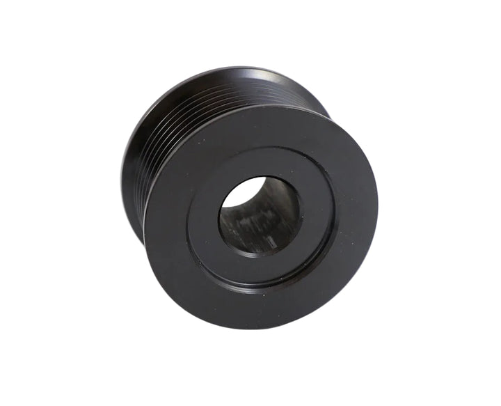 Advance Truck Parts USA WAP1755 serpentine alternator pulley showing a clean studio view of the machined cold-rolled steel, 8-groove profile, and central bore