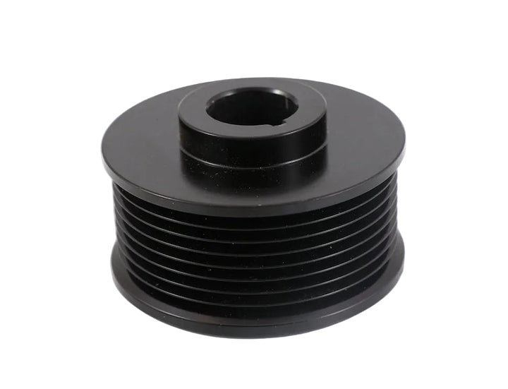 Advance Truck Parts USA WAP7750 cold-rolled steel machined serpentine pulley featuring 76mm rib outer diameter, 8 grooves, and keyed 22.23mm bore