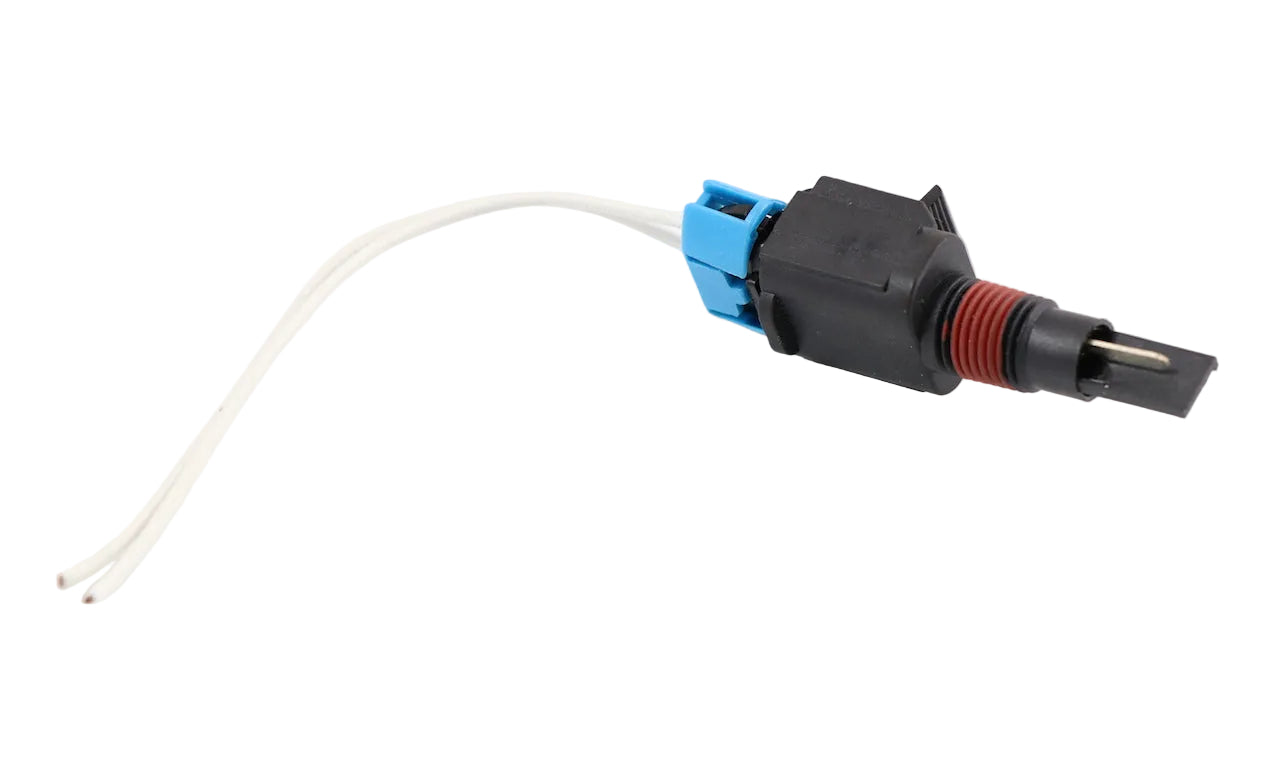 Advance Truck Parts USA XC4Z-10D968-AA Ford engine coolant level sensor showing a clean studio perspective of the black plastic housing, red thread seal, and probe tip