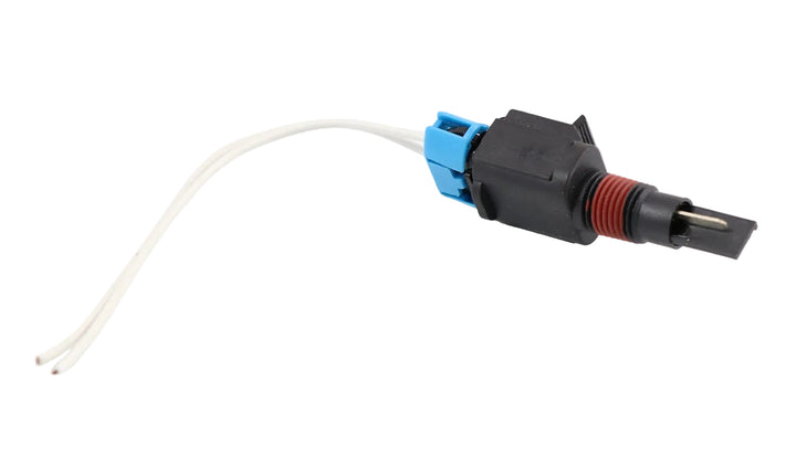 Advance Truck Parts USA XC4Z-10D968-AA Ford engine coolant level sensor showing a clean studio perspective of the black plastic housing, red thread seal, and probe tip