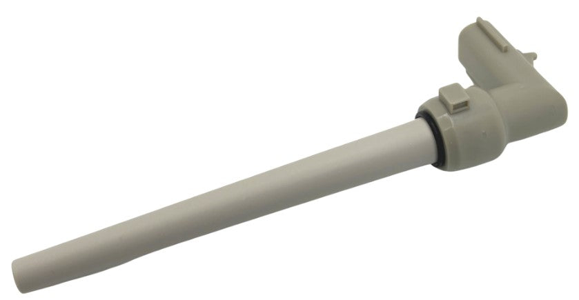 Advance Truck Parts USA 06-96622-001 Cascadia coolant level sensor showing a clean studio view of the grey probe body, O-ring seal, and 90-degree connector head 