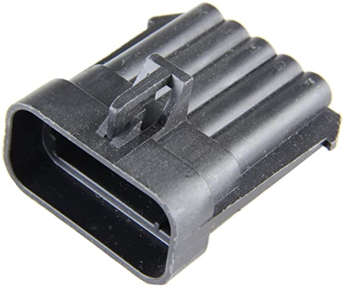 Advance Truck Parts USA 12045808 10-way sealed female Metri-Pack electrical connector housing featuring a locking latch and terminal slots