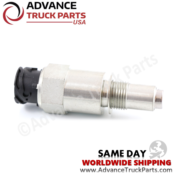 Advance Truck Parts USA 215920102501 Siemens VDO automotive speed sensor featuring metallic threaded body, hex section, and black polymer connector base