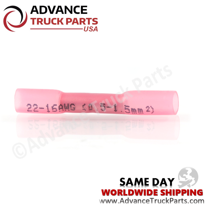 W091098 Heat Shrink Butt  Connectors Red Waterproof Butt  22-16 AWG