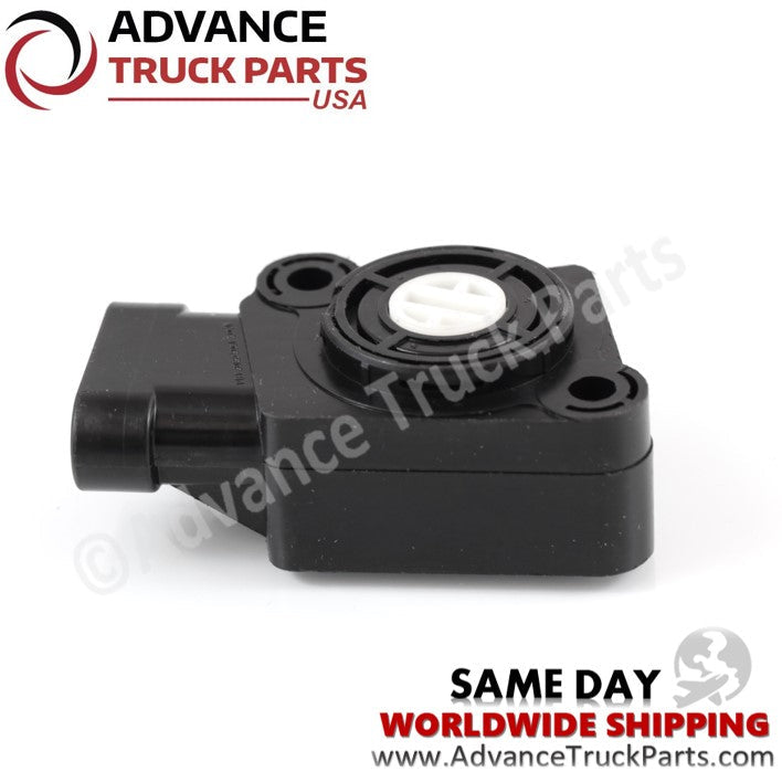 Advance Truck Parts USA 134030 throttle position control sensor showing the black plastic housing and white internal rotor on a branded studio background