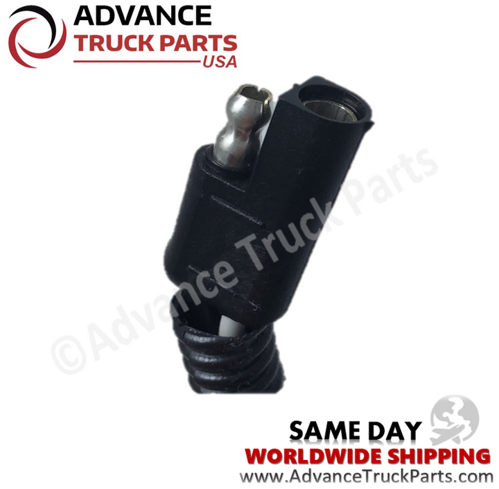 Advance Truck Parts USA studio close-up view highlighting the 2-pin electrical connector terminals of the sensor harness