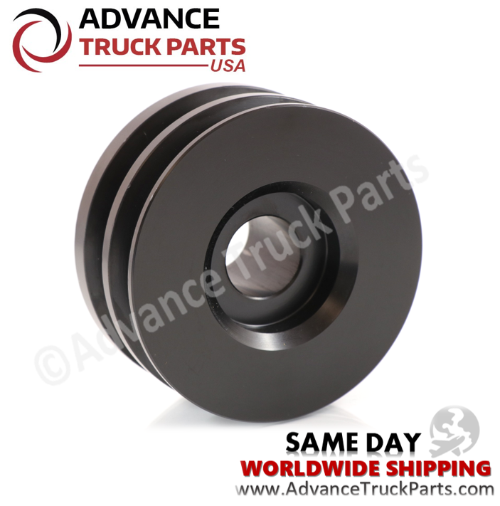Advance Truck Parts USA heavy duty pulley displaying the rear extended mounting hub and bore perspective