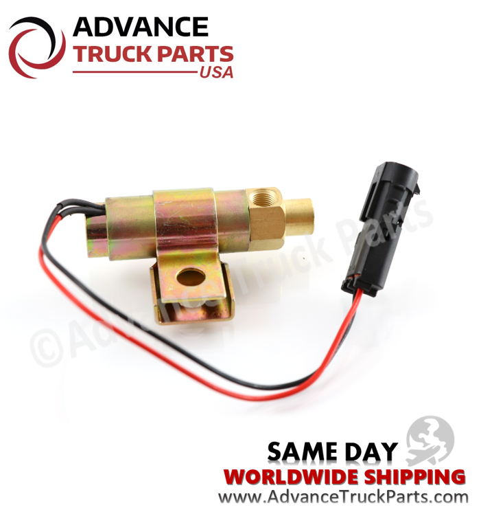 Advance Truck Parts USA branded studio alternative perspective highlighting the threaded port design of the air conditioner solenoid valve