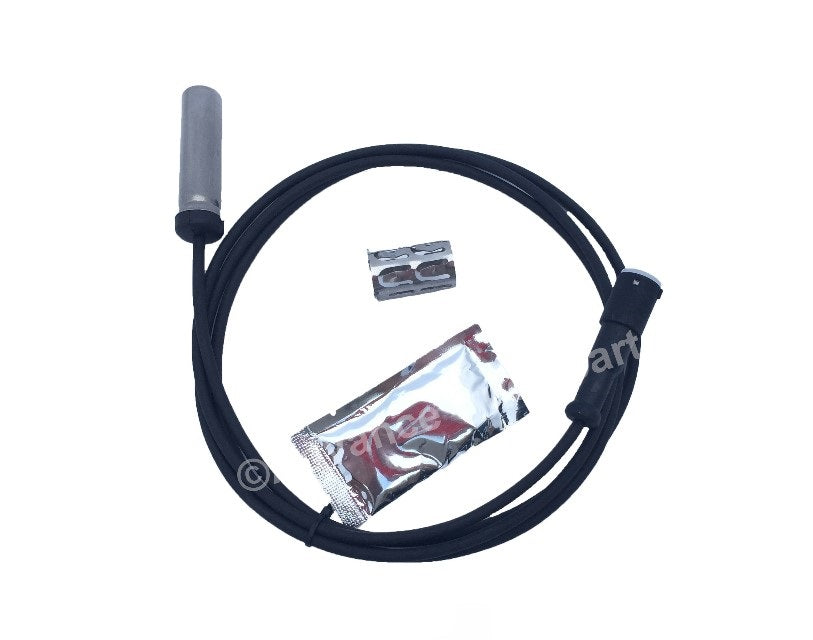 Advance Truck Parts USA straight ABS sensor kit with 69-inch wire, dielectric grease, and mounting clip on a plain background