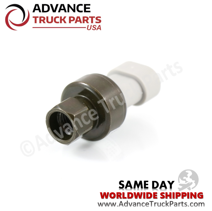 Advance Truck Parts USA branded studio perspective displaying the female M10 1.25 threaded connection port of the pressure switch