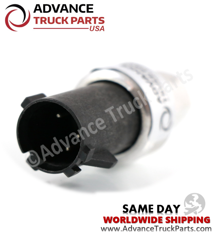 Advance Truck Parts USA high pressure switch displaying a direct view of the electrical connector pins inside the black housing 