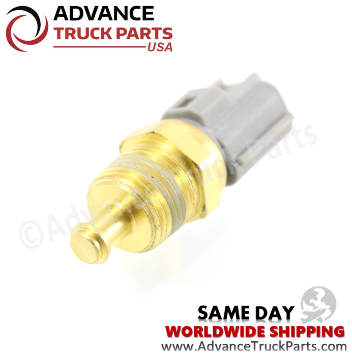 Advance Truck Parts USA International engine coolant temperature sensor displaying an angled right-side studio view of the threaded fitting and sensor tip on a branded background