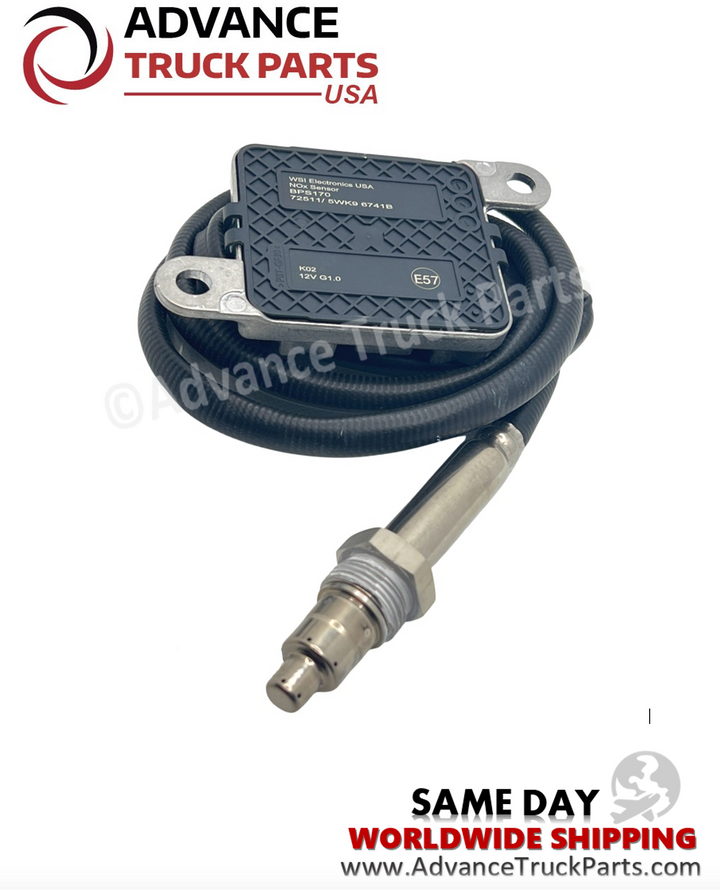 Advance Truck Parts USA Cummins nitrogen oxide sensor displaying a studio view of the back panel label on the electronic control module