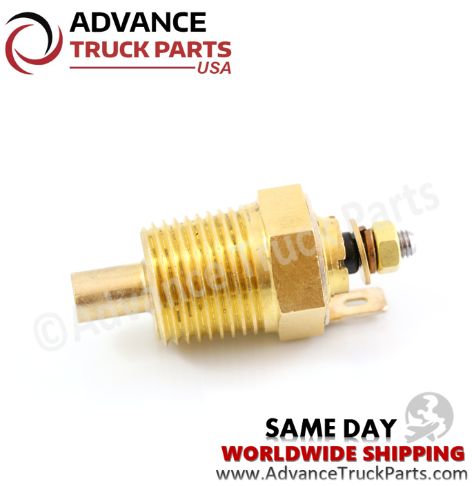 Advance Truck Parts USA K379-12 differential temperature sender close-up view of the threaded terminal post and blade connector