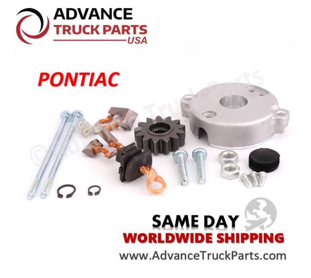 Advance Truck Parts USA Pontiac starter repair kit displaying an angled studio view of all internal replacement components