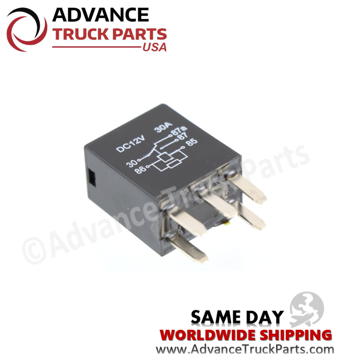 Advance Truck Parts USA VJ28-95F24-C05 5-pin relay terminal pins angled view on a branded background