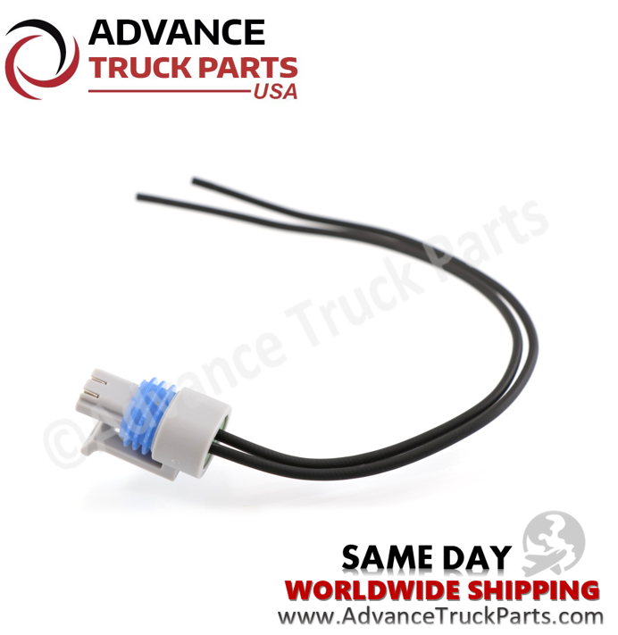 Advance Truck Parts USA W094106 2-pin pigtail connector angled perspective view on a branded background