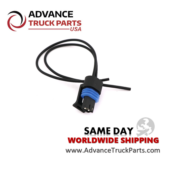 Advance Truck Parts USA branded studio view showcasing the wire leads and connector housing of the pigtail harness