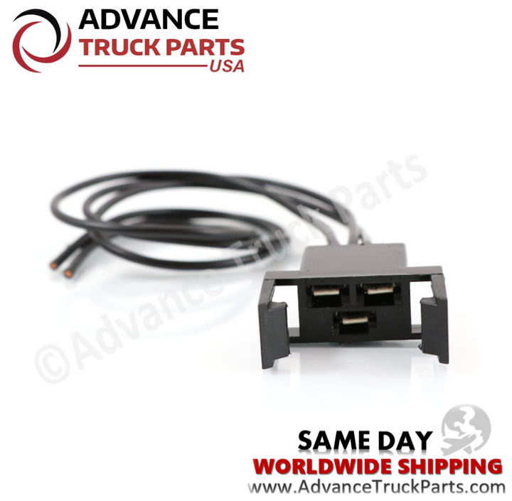 Advance Truck Parts USA front-facing perspective displaying the three metal terminal contact slots inside the black connector block