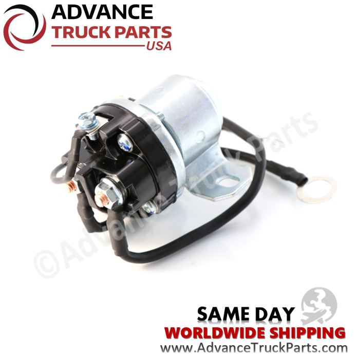Advance Truck Parts USA branded studio rear view showcasing the heavy-duty electrical terminals and mounting base of the starter solenoid relay