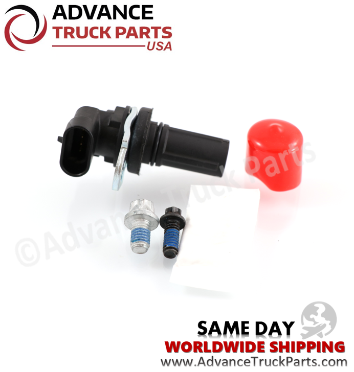 Advance Truck Parts USA branded studio view of the 4-pin speed sensor kit with protective cap, sealant, and bolts