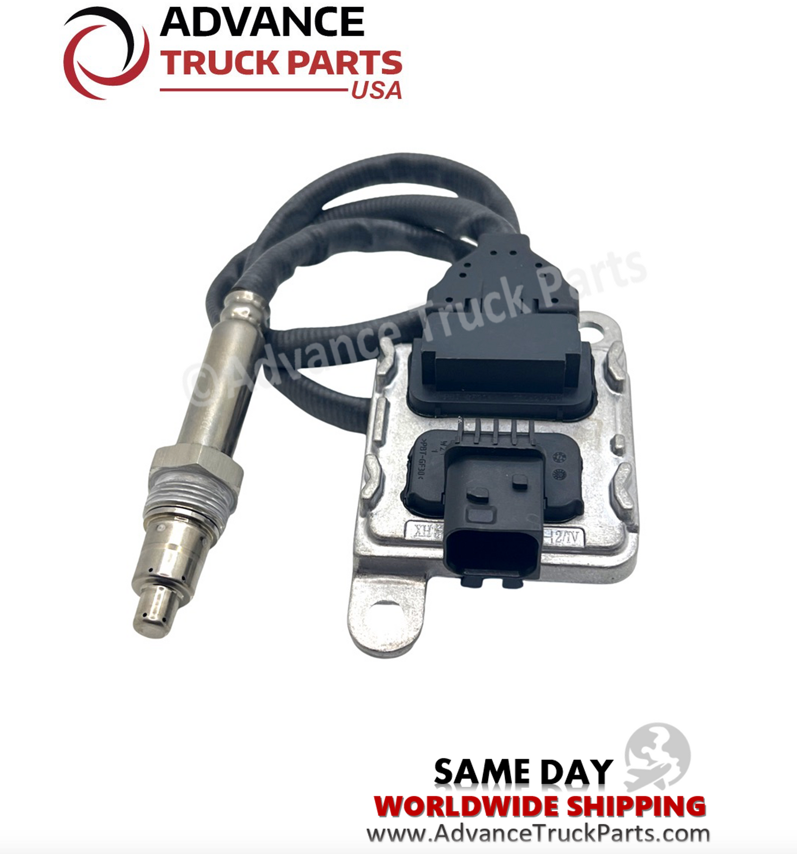 Advance Truck Parts USA branded studio full assembly view of the 4326872RX Cummins NOx sensor