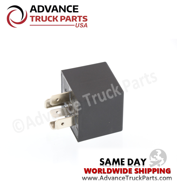 Advance Truck Parts USA branded studio angled view of the 5-pin 40-amp automotive relay without bracket