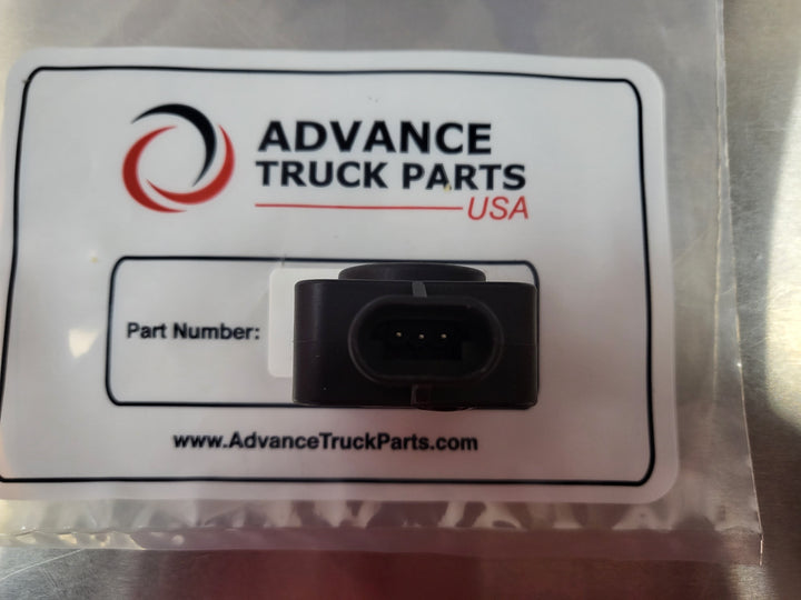 Advance Truck Parts USA Close-up of the 3-pin blade terminal connector on the packaged ATP 550389 throttle sensor