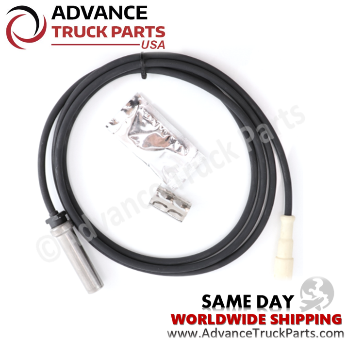 Advance Truck Parts USA straight ABS sensor kit displaying a top-down view of the full component layout including the sensor head and connector plug