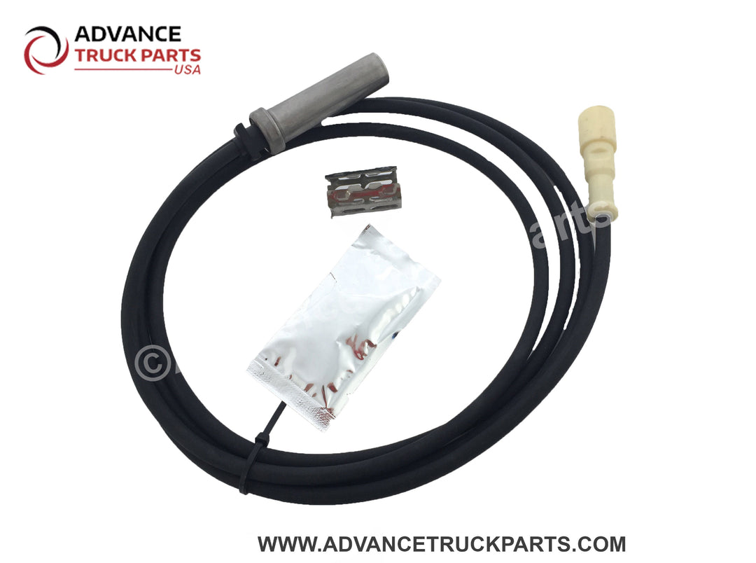 Advance Truck Parts USA straight ABS sensor kit highlighting the complete packaged contents layout 