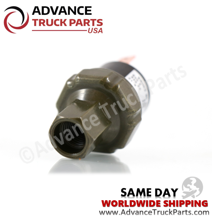 Advance Truck Parts USA binary AC pressure switch highlighting the female threaded fitting port