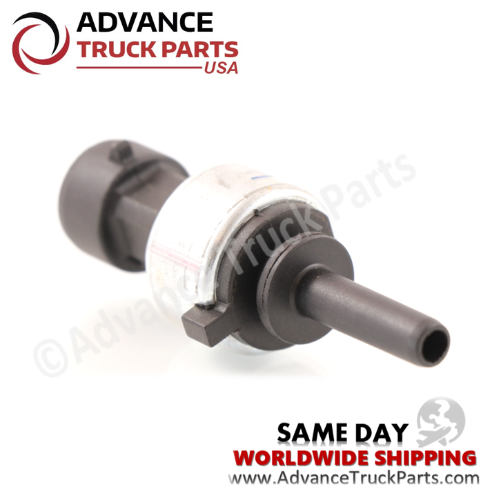 Advance Truck Parts USA branded studio perspective view showing the barb inlet and housing of the Kenworth switch