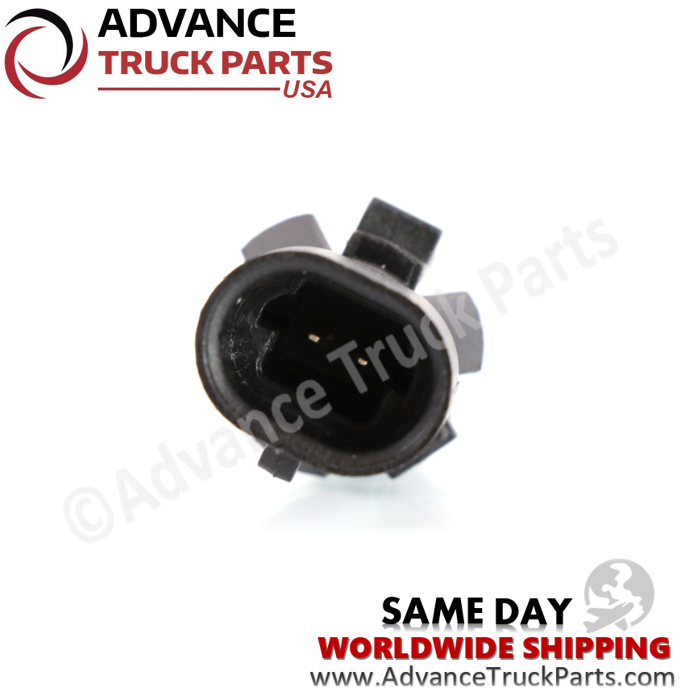 Advance Truck Parts USA outside air temperature sensor displaying a front perspective of the oval connector and 2-pin terminals
