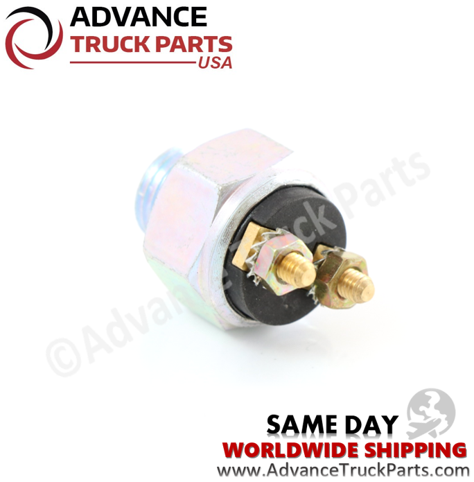 Advance Truck Parts USA back-up reverse light switch showing the rear terminal studs and mounting hardware perspective