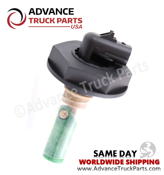 Advance Truck Parts USA branded studio perspective showcasing the large hex mounting cap and electrical connector of the truck coolant sensor