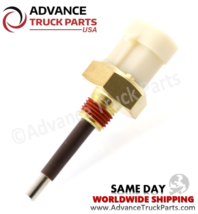 Advance Truck Parts USA branded studio clean profile view displaying the threaded NPT base and sensor probe tip