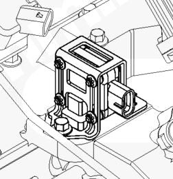 Advance Truck Parts USA Cummins EGR gas differential pressure sensor technical diagram showing the component mounted securely in an engine bay setup