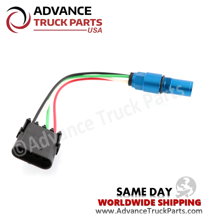 Advance Truck Parts USA branded studio profile view of the 4326596 camshaft position sensor assembly for heavy-duty trucks