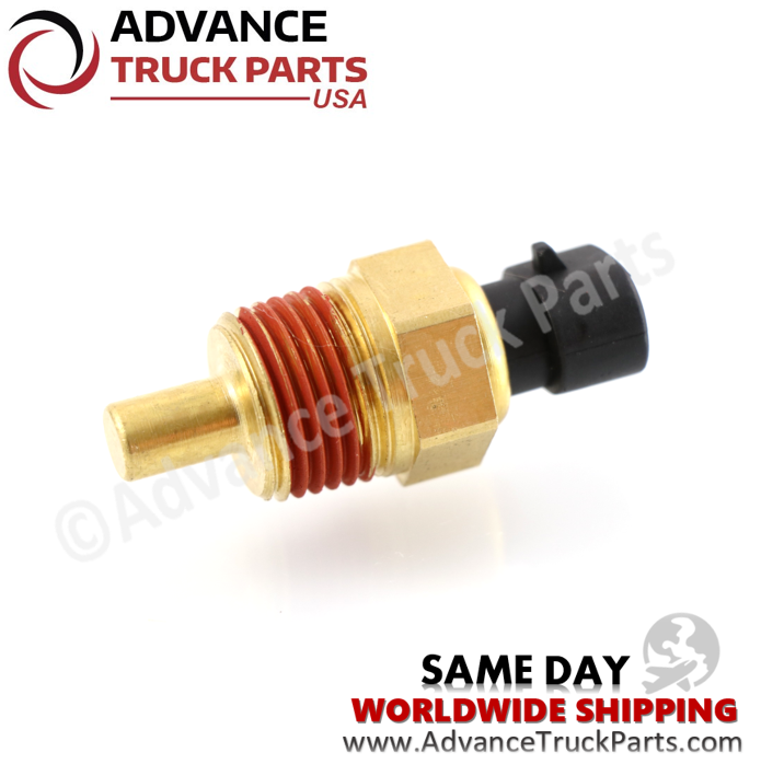 ATP Cummins temperature sensor displaying an angled studio perspective of the sensor assembly on a branded background