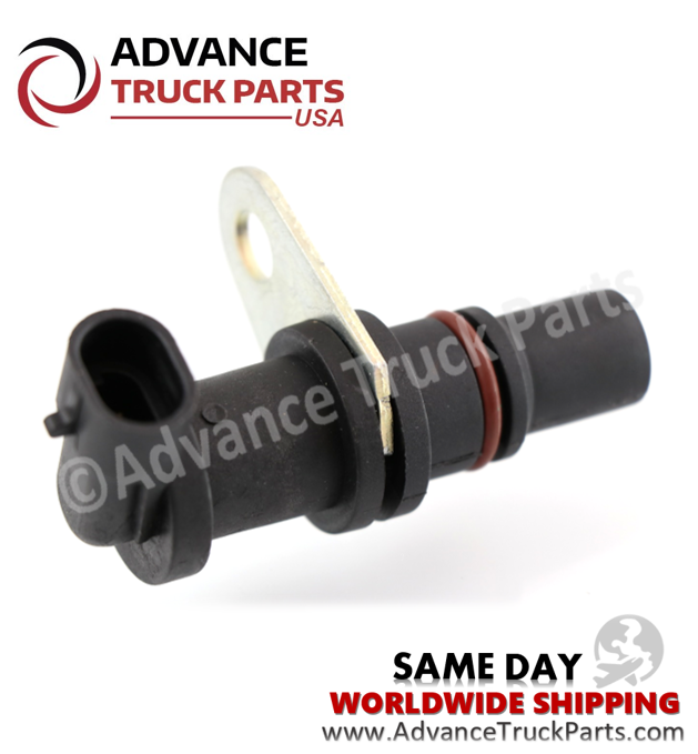 Advance Truck Parts USA branded studio angled view showcasing the connector port and mounting flange of the Series 60 crankshaft position sensor
