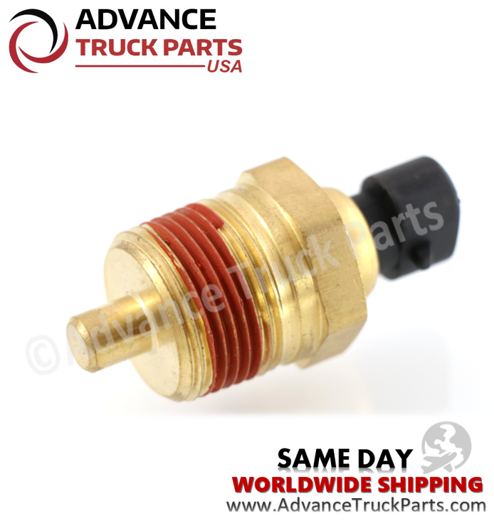 Advance Truck Parts USA branded studio view showcasing the heavy-duty water temperature sensor replacement for Detroit Diesel engines