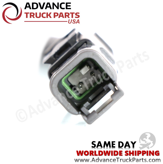 Advance Truck Parts USA branded studio close-up view highlighting the internal terminals and weather seal of the 2-pin connector