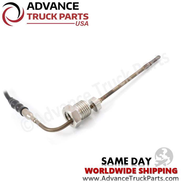 Advance Truck Parts USA Freightliner exhaust gas temperature sensor displaying a close-up studio view of the threaded fitting and metal probe tip