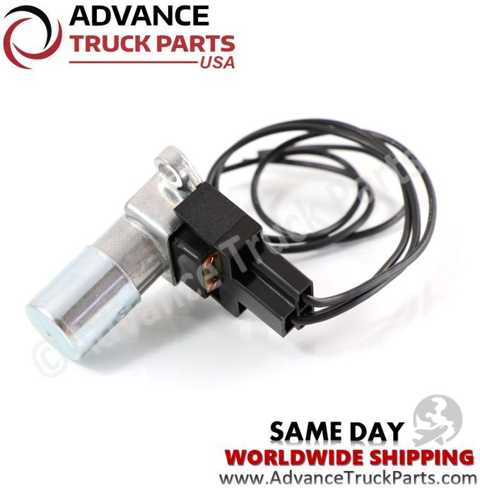 Advance Truck Parts USA floor headlight dimmer switch displaying a rear studio view focusing on the metal mounting flange and wire leads on a branded background