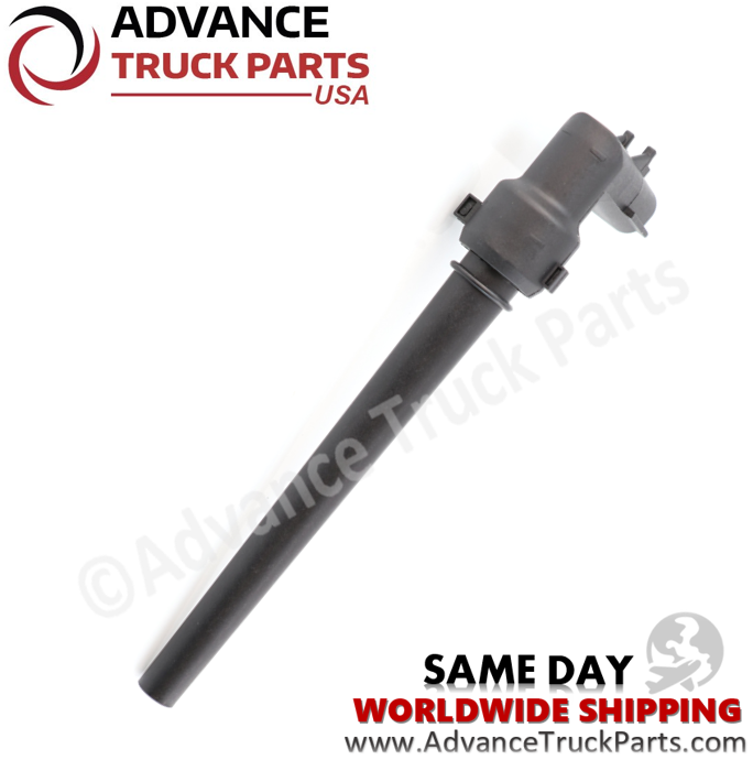 Advance Truck Parts USA branded studio profile view displaying the complete body and mounting orientation of the Cascadia coolant sensor