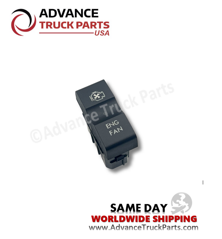 Advance Truck Parts USA branded studio top angled view of the engine fan control switch