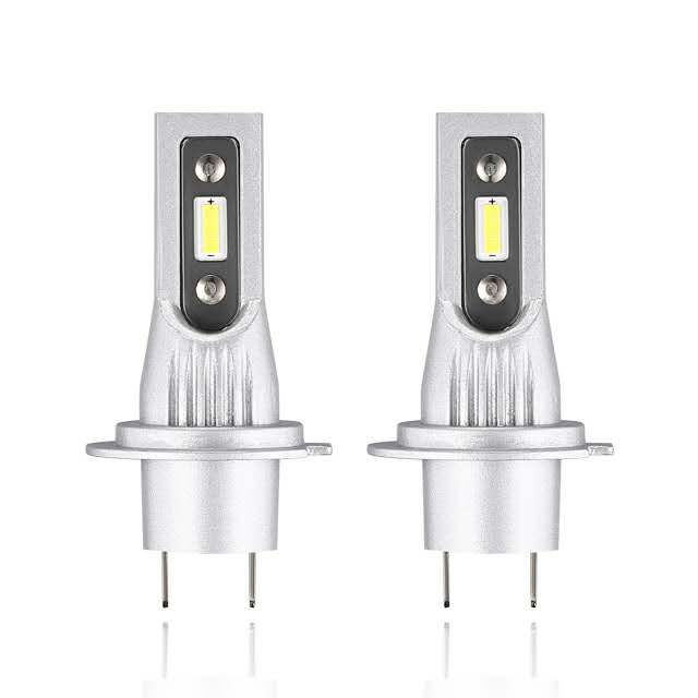 Advance Truck Parts USA Brightest fan-less H7 LED headlight bulb pair by WSI Electronics featuring compact design and integrated diode chips