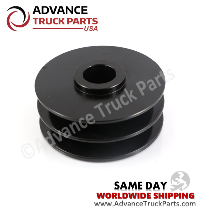 Advance Truck Parts USA heavy duty pulley displaying the rear extended mounting hub and bore perspective