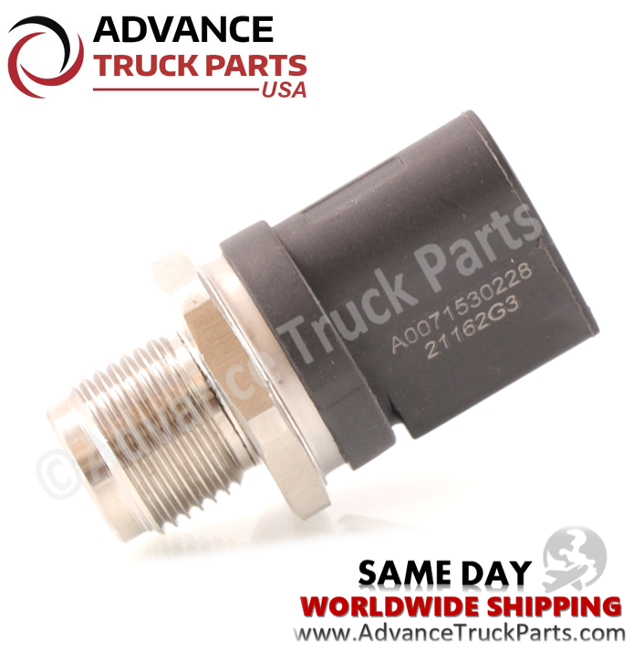 Advance Truck Parts USA high pressure sensor showing part number and markings on the black housing
