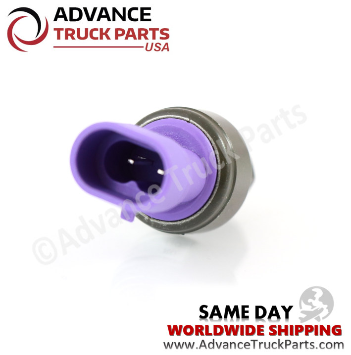 Advance Truck Parts USA branded studio close-up view highlighting the 2-pin purple electrical connector receptacle and internal contact pins